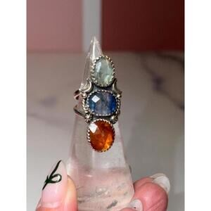 Triple Kyanite Sterling Silver Ring: 925 Silver • Size 6